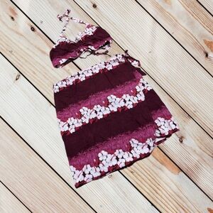 Hibiscus Collection Hawaii M cropped halter & wrap skirt set